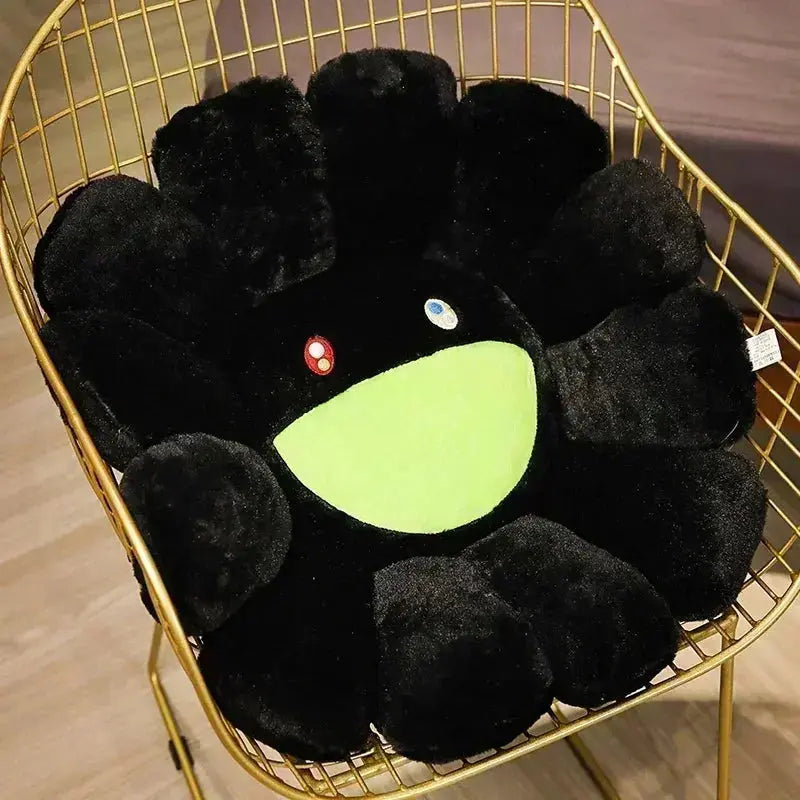Y2K Rainbow Flower Pillow – Smiley Sunflower Plush Cushion, photo 13