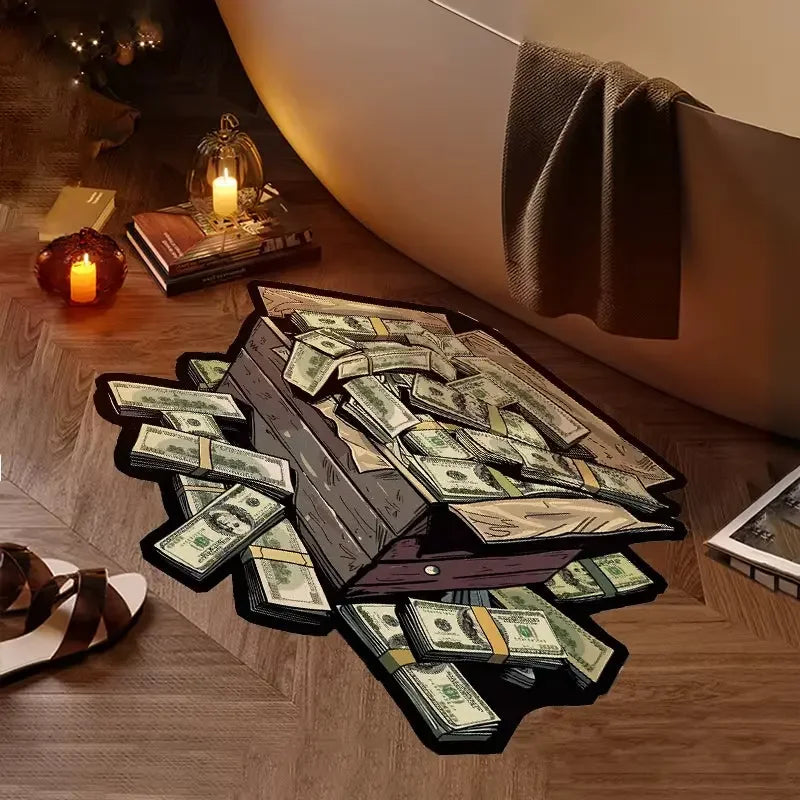 Imitation Cashmere Superfine Yarn Money - Themed Rug—Soft, Durable for Living Room or Studio Decor