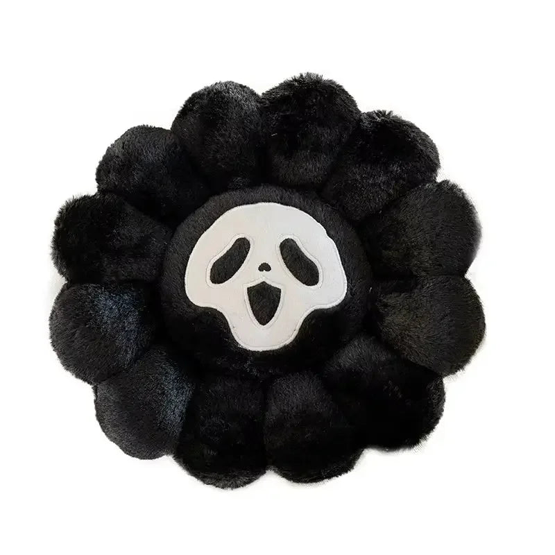Y2K Dark Flower Pillow – Gothic Petal Plush Cushion, photo 5