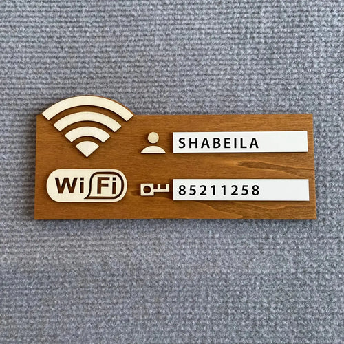 1Pc Rustic Wooden Wifi Password Sign, Vintage Wall-Mounted Wireless Network Indicator Plaque, Multi-Purpose Home Decor Accessory
