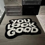 Y2K You Look Good Rug – Tufted Affirmation Mirror Rug