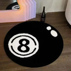 Y2K 8 Ball Rug – Round Plush Billiard Ball Area Rug