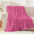 Y2K Pink Leopard Print Blanket – Soft Flannel Throw, photo 2