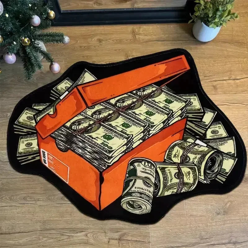 Imitation Cashmere Superfine Yarn Money - Themed Rug—Soft, Durable for Living Room or Studio Decor