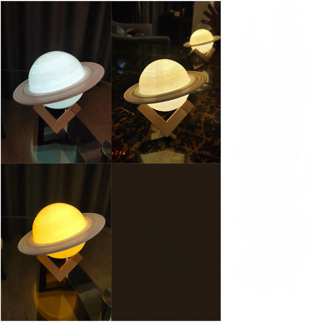 Y2K Saturn Lamp – 3D Printed LED Planet Night Light, photo 4