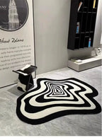 Y2K Mesmerize Rug – Black and White Optical Illusion Rug, photo 4