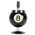 Y2K 8 Ball Ashtray with Lid – Billiard Ball Push-Down Ashtray