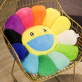 Y2K Rainbow Flower Pillow – Smiley Sunflower Plush Cushion, photo 7
