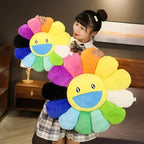 Y2K Rainbow Flower Pillow – Smiley Sunflower Plush Cushion, photo 5