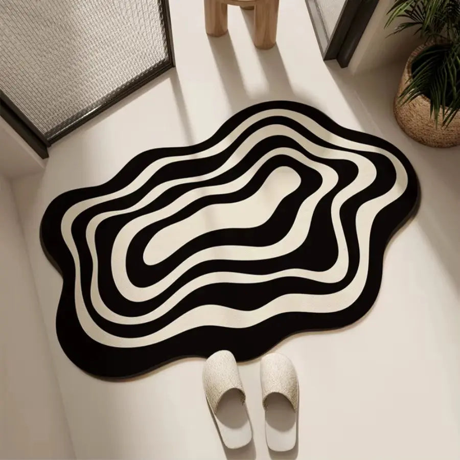 Y2K Mesmerize Rug – Black and White Optical Illusion Rug