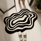Y2K Mesmerize Rug – Black and White Optical Illusion Rug