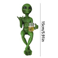 Y2K Alien Statue – Beer Drinking Alien Figurine Desk Decor, photo 6