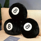 Y2K 8 Ball Pillow – Black Billiard Ball Plush Cushion, photo 2
