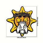 Y2K Sun Rug – Funny Sippin' Sun Round Plush Rug, photo 5