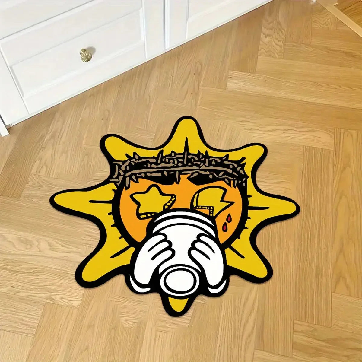 Creative Sun-Shaped, American-Style Floor Mat, Non-Slip, Water-Absorbing. for Bedroom, Living Room Home Decor Carpets.