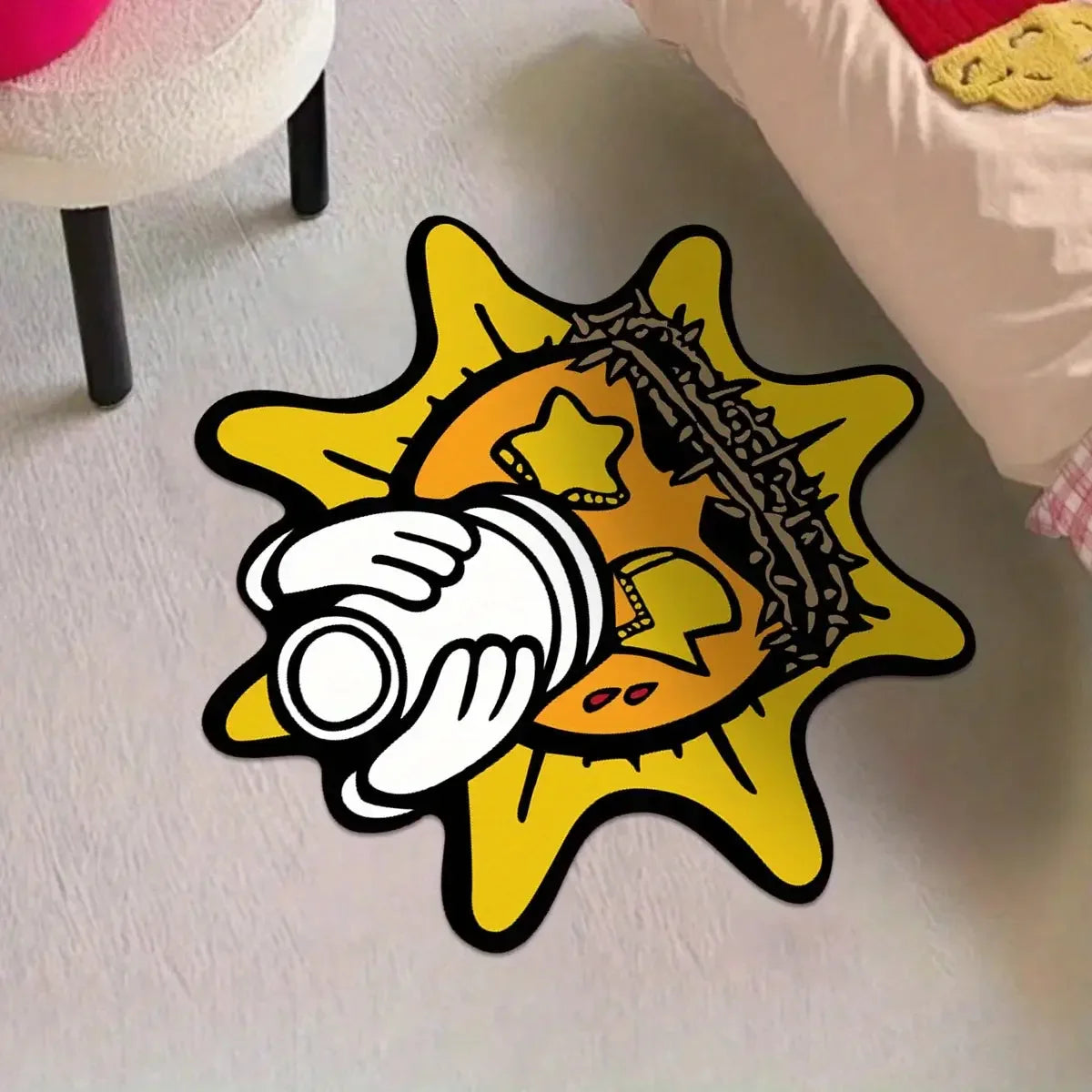Creative Sun-Shaped, American-Style Floor Mat, Non-Slip, Water-Absorbing. for Bedroom, Living Room Home Decor Carpets.