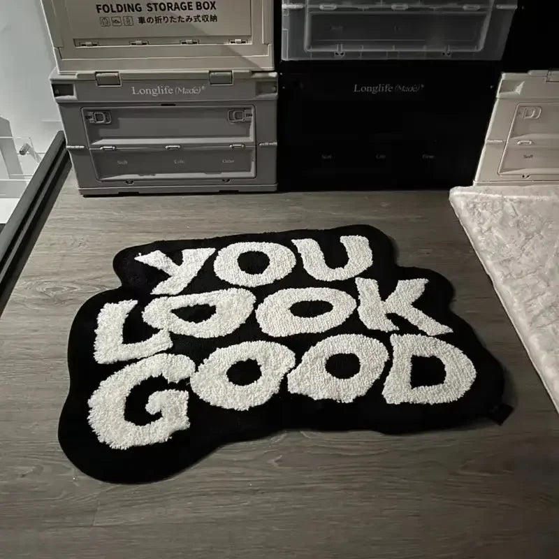 Y2K You Look Good Rug – Tufted Affirmation Mirror Rug, photo 7