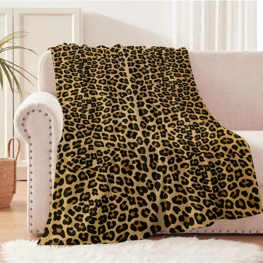 Y2K Pink Leopard Print Blanket – Soft Flannel Throw, photo 4