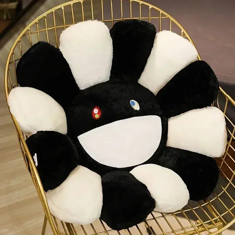 Y2K Rainbow Flower Pillow – Smiley Sunflower Plush Cushion, photo 12