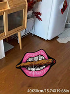 Y2K Lip Rug – Pink Lips Shaped Bedroom Rug, photo 2
