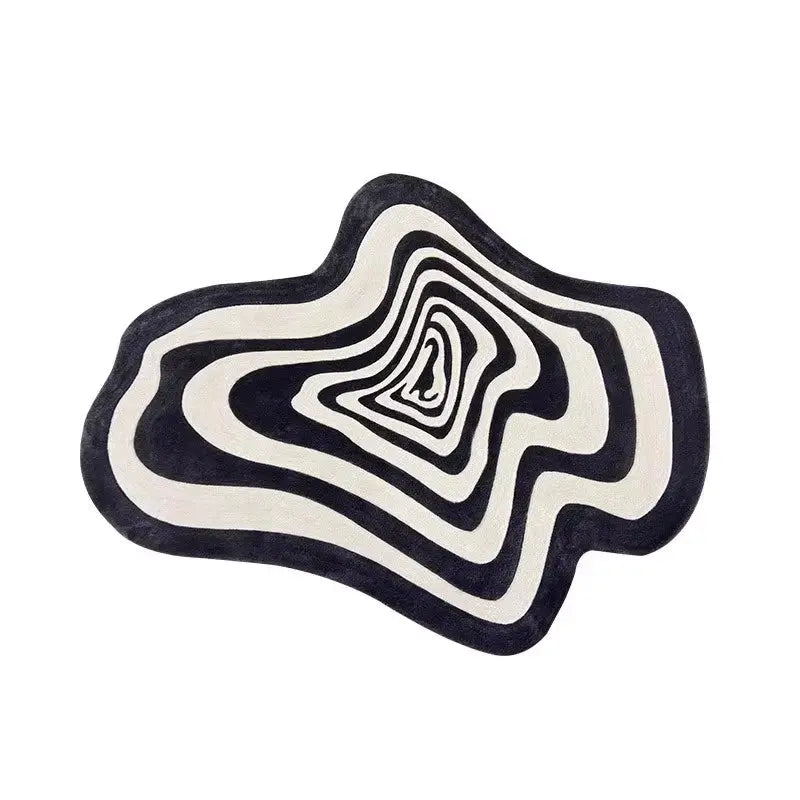 Y2K Mesmerize Rug – Black and White Optical Illusion Rug, photo 2