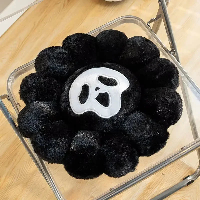 Y2K Dark Flower Pillow – Gothic Petal Plush Cushion, photo 8