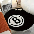 Y2K 8 Ball Rug – Round Plush Billiard Ball Area Rug, photo 3