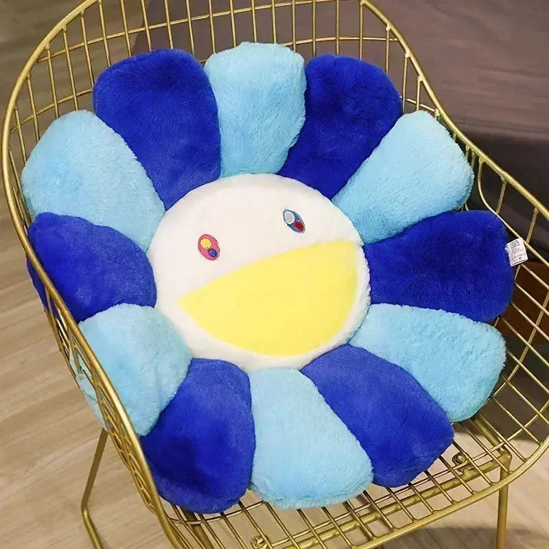 Y2K Rainbow Flower Pillow – Smiley Sunflower Plush Cushion, photo 10