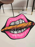 Y2K Lip Rug – Pink Lips Shaped Bedroom Rug
