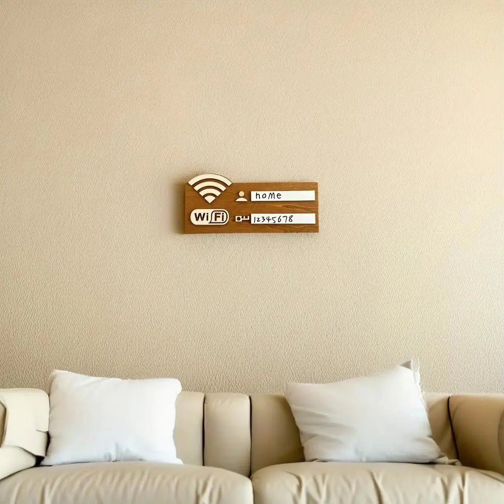 Y2K WiFi Password Sign – Rustic Wooden Wall Plaque, photo 5