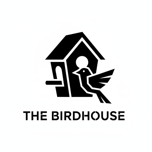 The Birdhouse Triangular Logo with Bird
