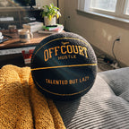 Y2K Basketball Pillow styled in a lived-in Y2K room