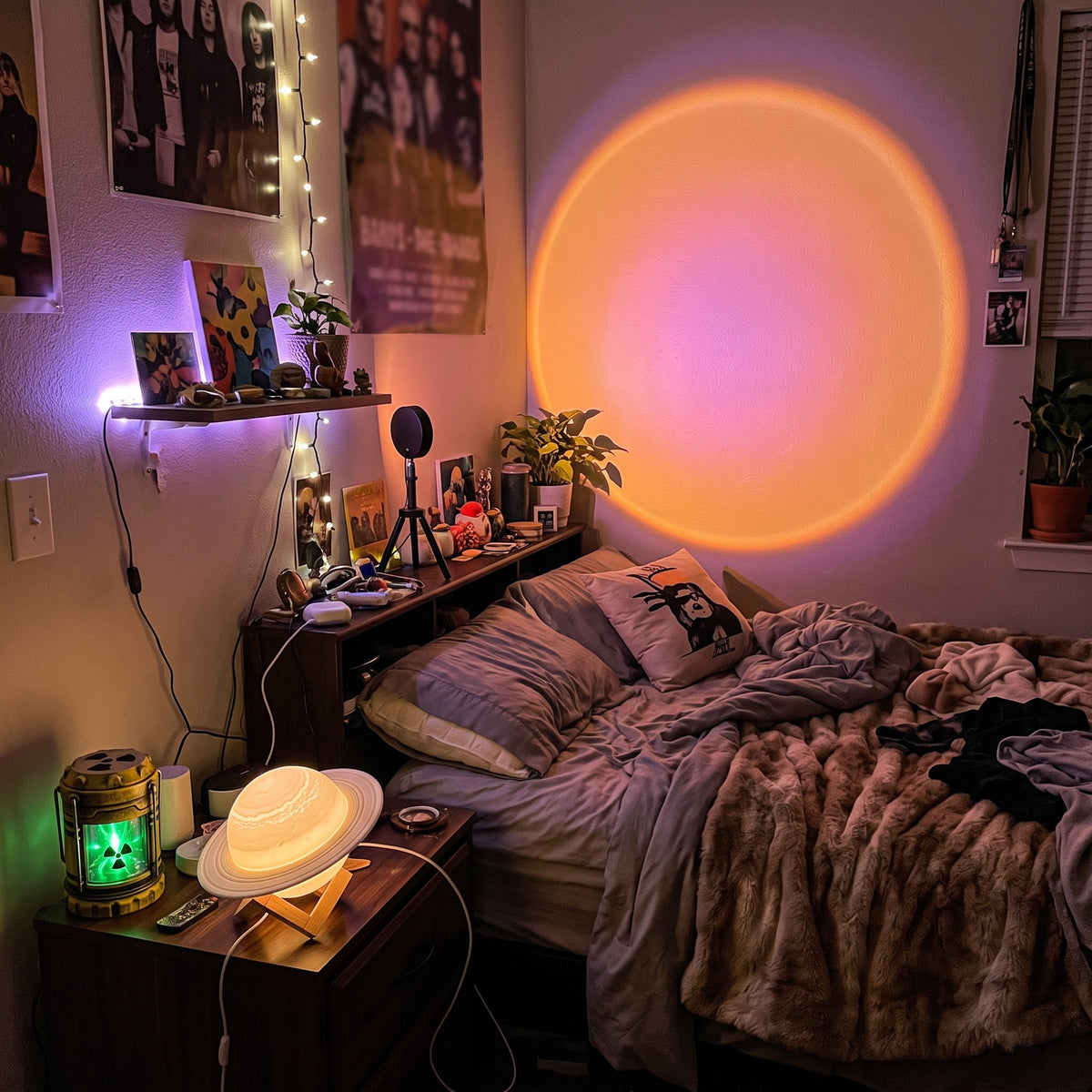 Y2K Glow Up Lighting Bundle lighting a bedroom at night