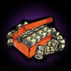 Y2K Money Rug – studio product shot on dark background with purple glow