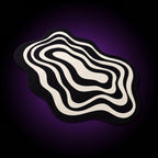 Y2K Mesmerize Optical Illusion Rug – studio product shot on dark background with purple glow