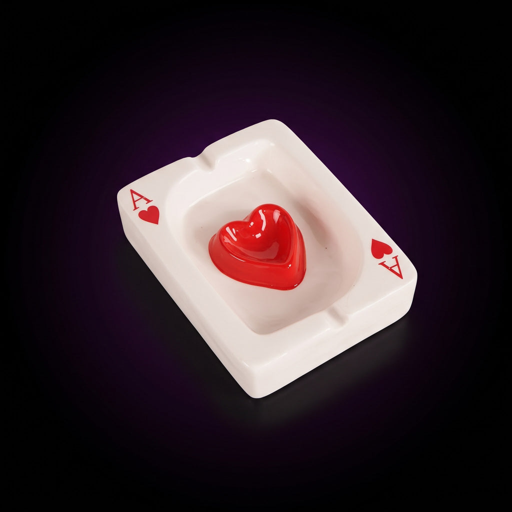 Y2K Poker Ashtray – studio product shot on dark background with purple glow