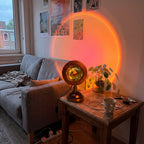 Y2K Sunset Lamp styled in a lived-in Y2K room